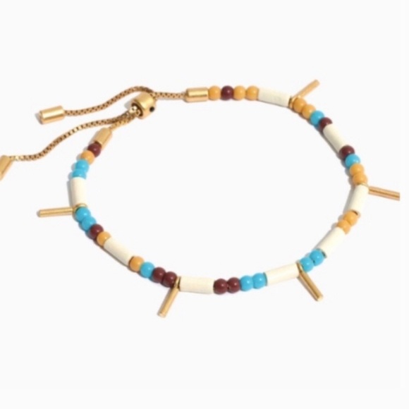 Madewell Mixed Bead Stretch Bracelet in Blue